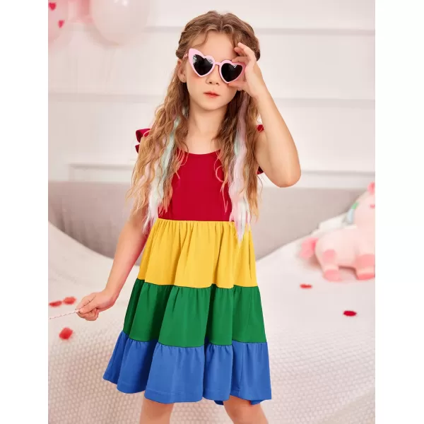Arshiner Toddler Dress Little Girls Summer Cotton Backless High Low Hem Beach Casual Sundress with Pockets