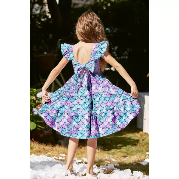 Arshiner Toddler Dress Little Girls Summer Cotton Backless High Low Hem Beach Casual Sundress with Pockets