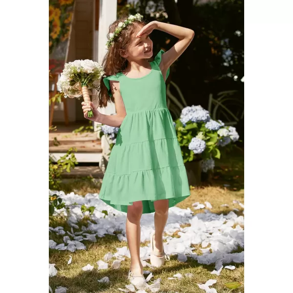 Arshiner Toddler Dress Little Girls Summer Cotton Backless High Low Hem Beach Casual Sundress with Pockets