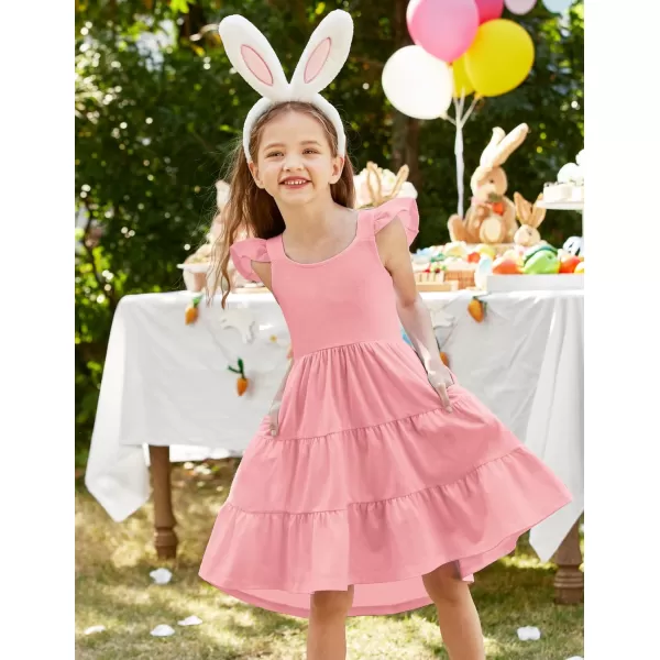 Arshiner Toddler Dress Little Girls Summer Cotton Backless High Low Hem Beach Casual Sundress with Pockets