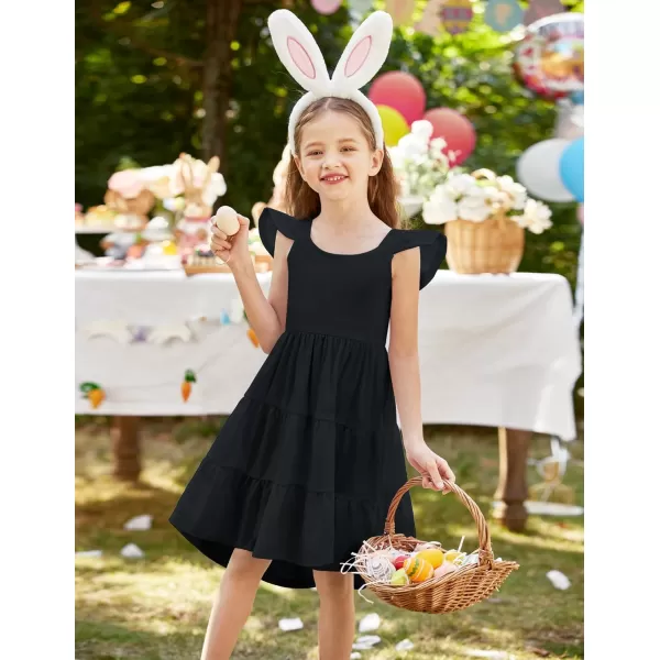 Arshiner Toddler Dress Little Girls Summer Cotton Backless High Low Hem Beach Casual Sundress with Pockets