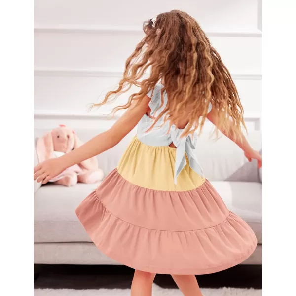 Arshiner Toddler Dress Little Girls Summer Cotton Backless High Low Hem Beach Casual Sundress with Pockets
