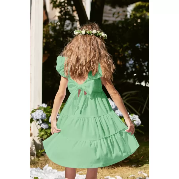 Arshiner Toddler Dress Little Girls Summer Cotton Backless High Low Hem Beach Casual Sundress with Pockets