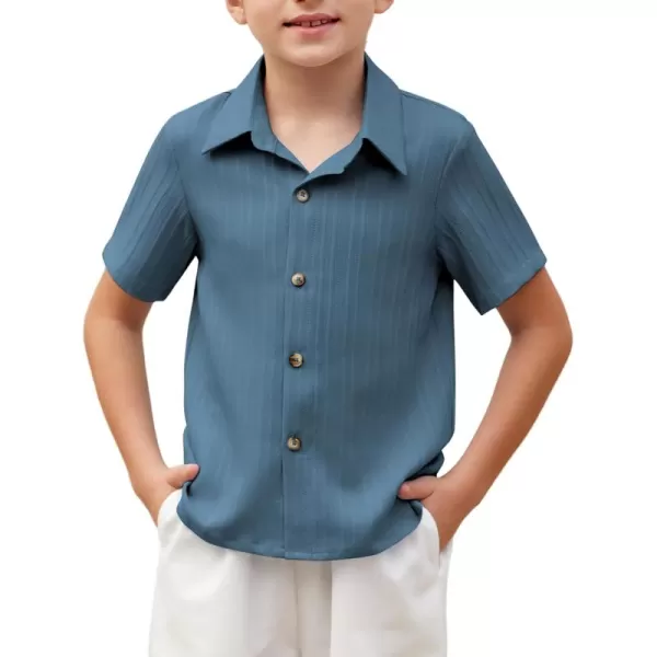 Arshiner Boys Casual Short Sleeve Button Down Shirt Collared Beach Shirt Size 3-12 Years Old
