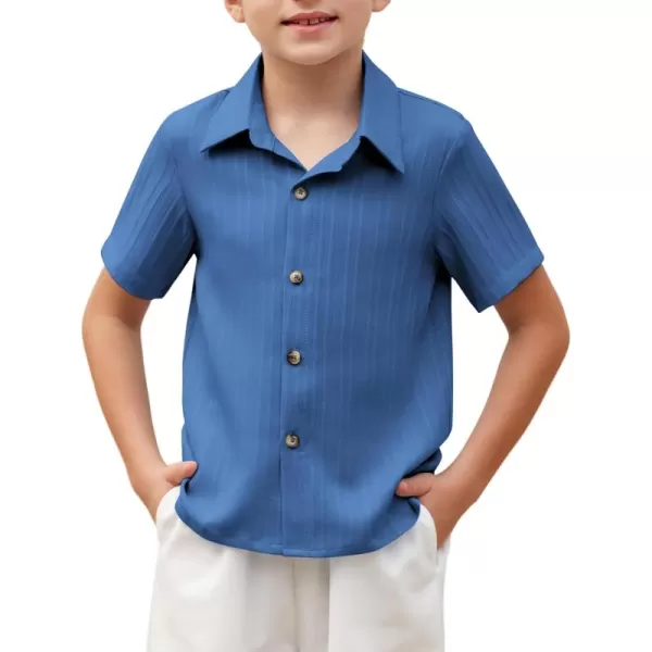 Arshiner Boys Casual Short Sleeve Button Down Shirt Collared Beach Shirt Size 3-12 Years Old