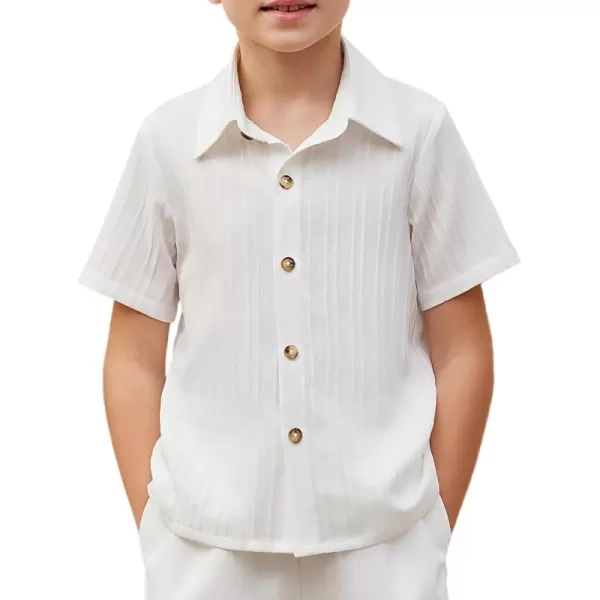 Arshiner Boys Casual Short Sleeve Button Down Shirt Collared Beach Shirt Size 3-12 Years Old