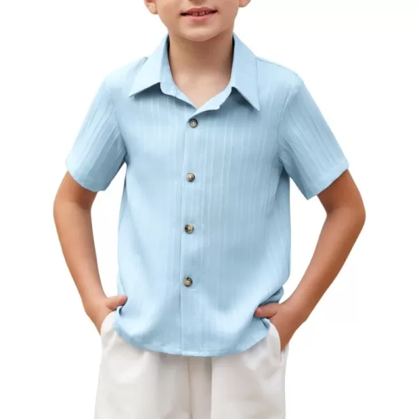 Arshiner Boys Casual Short Sleeve Button Down Shirt Collared Beach Shirt Size 3-12 Years Old