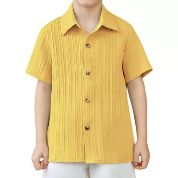 Arshiner Boys Casual Short Sleeve Button Down Shirt Collared Beach Shirt Size 3-12 Years Old