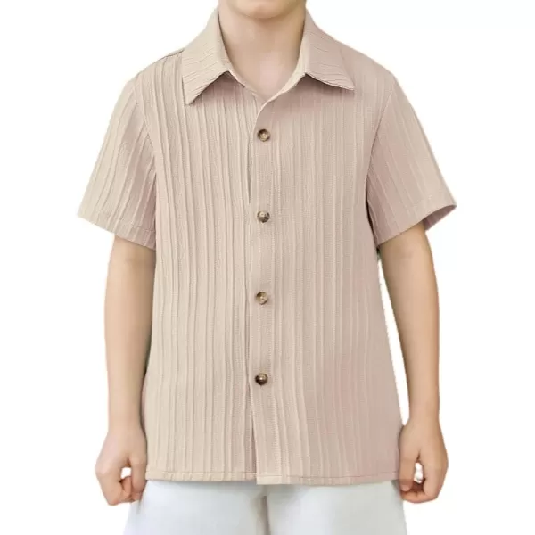 Arshiner Boys Casual Short Sleeve Button Down Shirt Collared Beach Shirt Size 3-12 Years Old