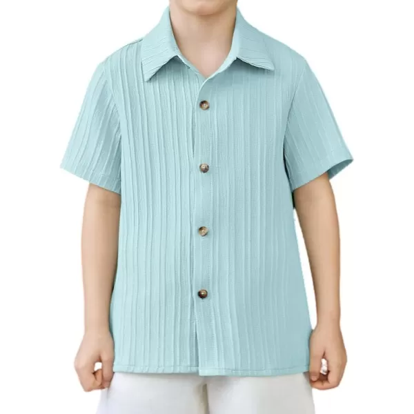 Arshiner Boys Casual Short Sleeve Button Down Shirt Collared Beach Shirt Size 3-12 Years Old