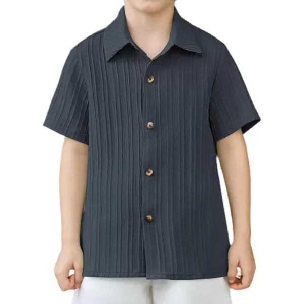Arshiner Boys Casual Short Sleeve Button Down Shirt Collared Beach Shirt Size 3-12 Years Old
