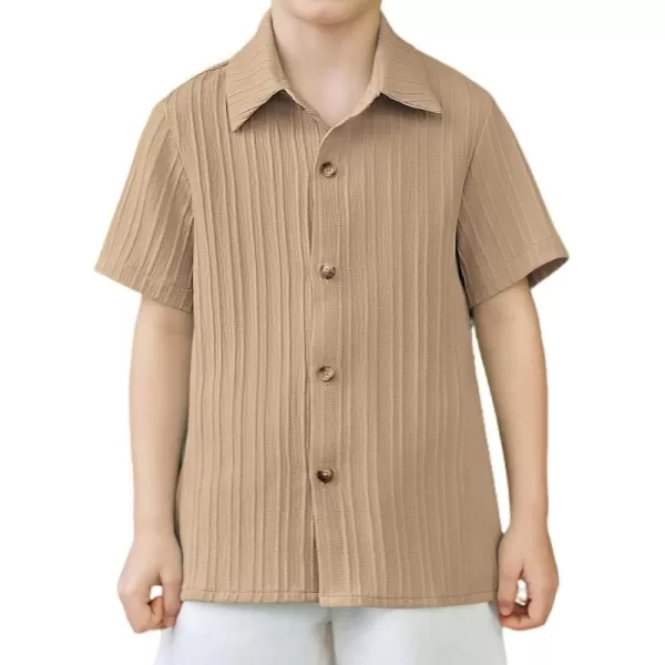 Arshiner Boys Casual Short Sleeve Button Down Shirt Collared Beach Shirt Size 3-12 Years Old