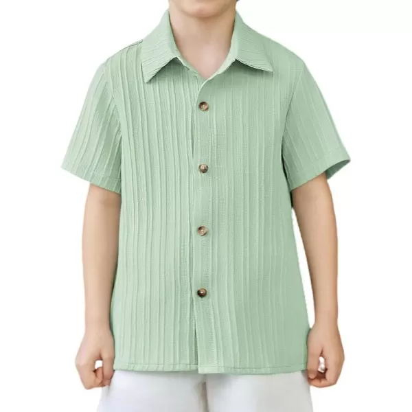 Arshiner Boys Casual Short Sleeve Button Down Shirt Collared Beach Shirt Size 3-12 Years Old