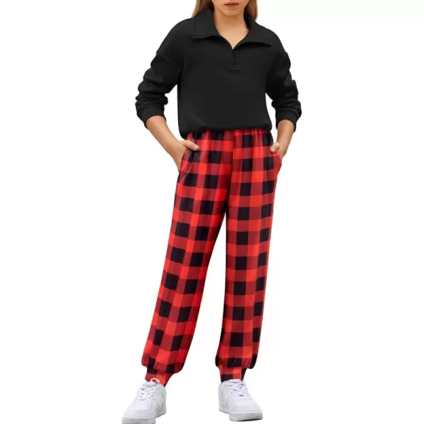 Arshiner Girls 2 Piece Outfits Sweatsuit Set Half Zip Lapel Collar Long Sleeve Sweatshirt Sweatpant Tracksuit Sets