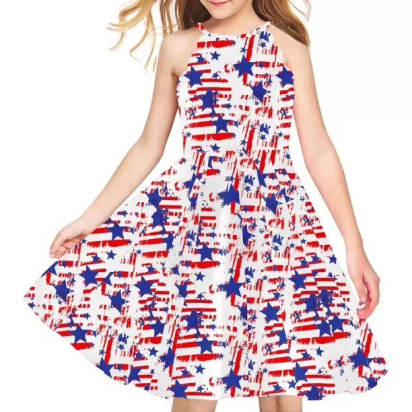 Arshiner Girls' Dress Halter Neck Summer Sundress Sleeveless Elegant A-line Pockets Party Dress