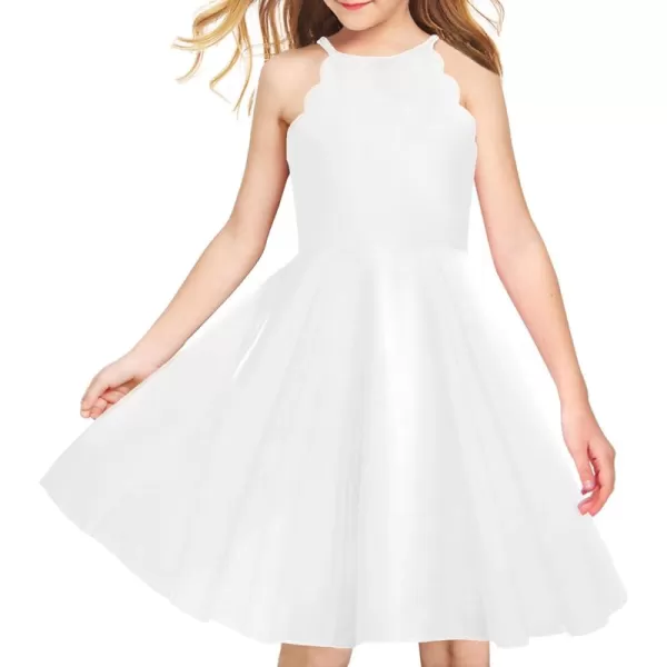 Arshiner Girls' Dress Halter Neck Summer Sundress Sleeveless Elegant A-line Pockets Party Dress