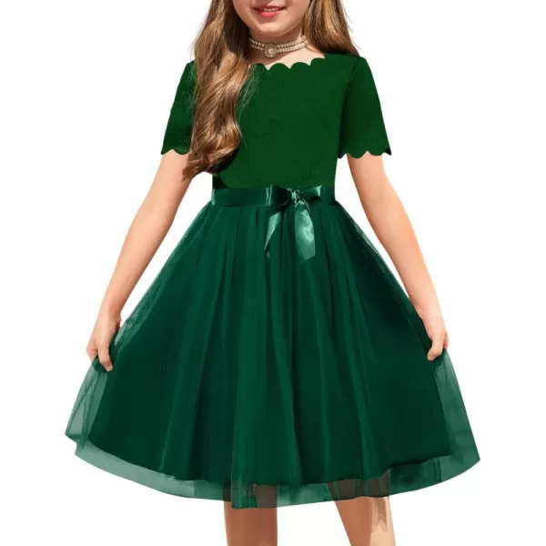 Arshiner Girls Dress Tutu Fluffy Summer Dresses Belted Wedding Party Flower Girls' Dress Size 3-11 Years