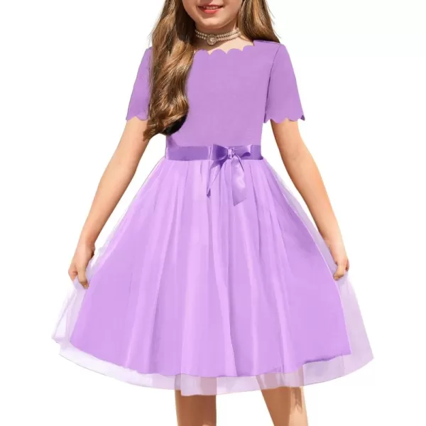 Arshiner Girls Dress Tutu Fluffy Summer Dresses Belted Wedding Party Flower Girls' Dress Size 3-11 Years