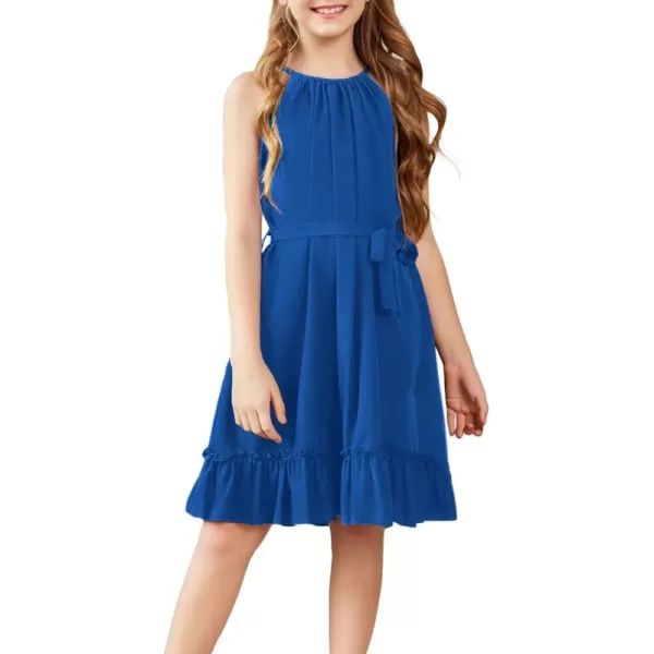 Arshiner Girls Summer Dress Halter Neck Sundress A-Line Swing Party Dresses