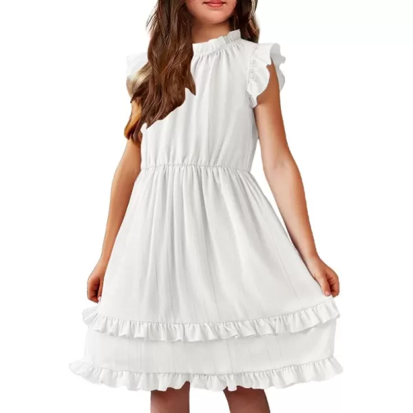 Arshiner Girls Summer Dresses Ruffle Sleeve A-Line Sundress Casual Elegant Dresses