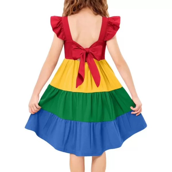 Arshiner Toddler Dress Little Girls Summer Cotton Backless High Low Hem Beach Casual Sundress with Pockets