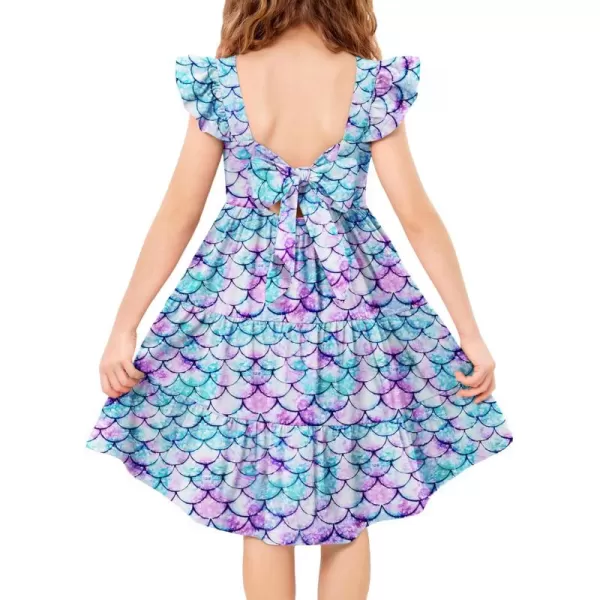 Arshiner Toddler Dress Little Girls Summer Cotton Backless High Low Hem Beach Casual Sundress with Pockets