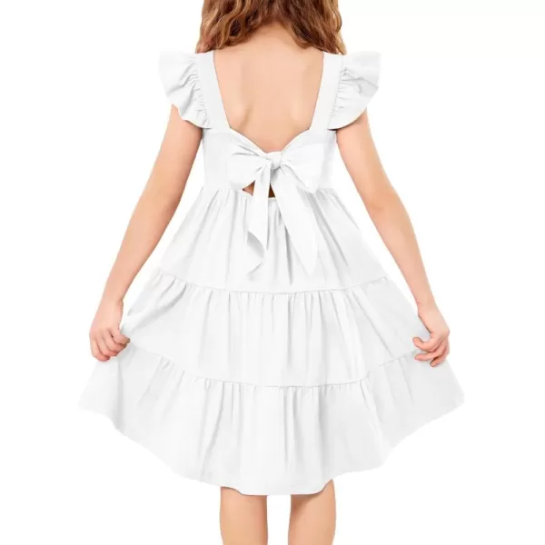 Arshiner Toddler Dress Little Girls Summer Cotton Backless High Low Hem Beach Casual Sundress with Pockets