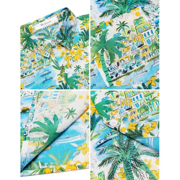 Arshiner Boy's Hawaiian Shirt Summer Tropical Button Down Shirt Short Sleeve Beach Shirt for Kids 100% Cotton Size 4-14 Years