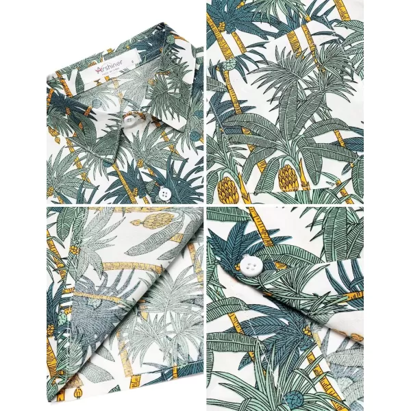 Arshiner Boy's Hawaiian Shirt Summer Tropical Button Down Shirt Short Sleeve Beach Shirt for Kids 100% Cotton Size 4-14 Years