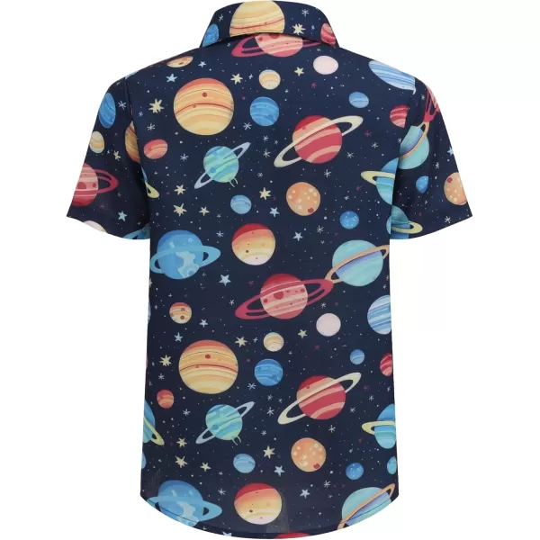 Arshiner Boy's Hawaiian Shirt Summer Tropical Button Down Shirt Short Sleeve Beach Shirt for Kids 100% Cotton Size 4-14 Years
