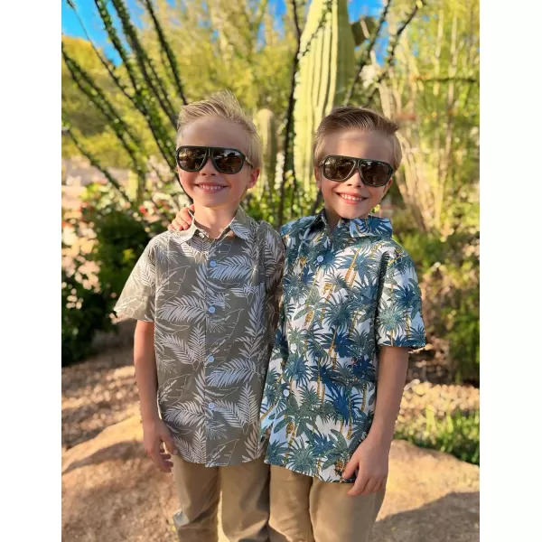 Arshiner Boy's Hawaiian Shirt Summer Tropical Button Down Shirt Short Sleeve Beach Shirt for Kids 100% Cotton Size 4-14 Years