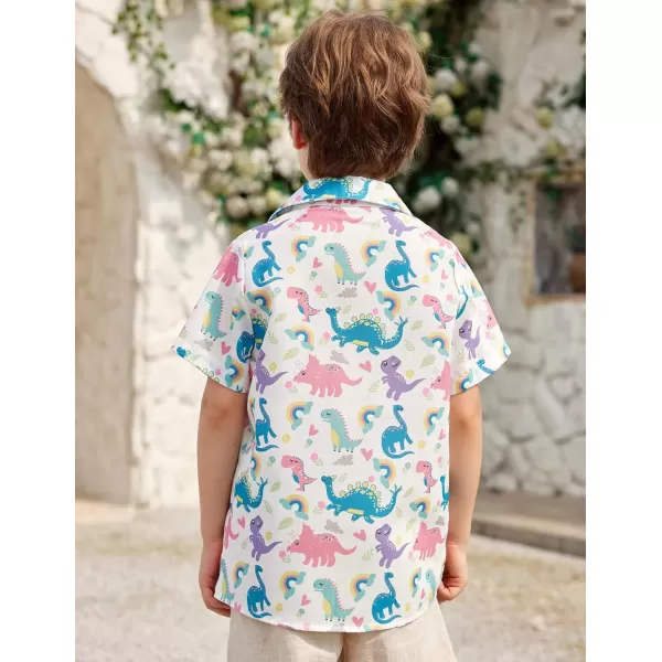 Arshiner Boy's Hawaiian Shirt Summer Tropical Button Down Shirt Short Sleeve Beach Shirt for Kids 100% Cotton Size 4-14 Years
