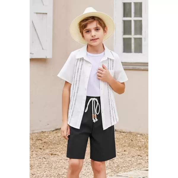 Arshiner Boys Linen Shorts Summer Beach Shorts Elastic Waist Drawstring Casual Shorts with Pockets Size 6-18
