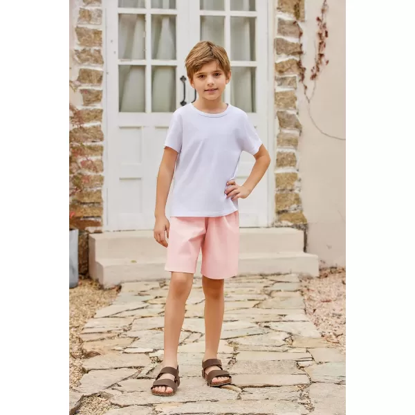 Arshiner Boys Linen Shorts Summer Beach Shorts Elastic Waist Drawstring Casual Shorts with Pockets Size 6-18