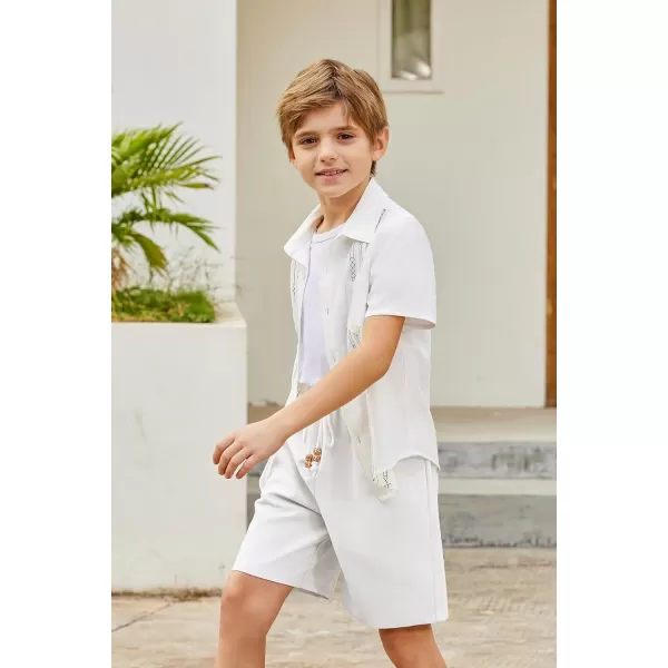 Arshiner Boys Linen Shorts Summer Beach Shorts Elastic Waist Drawstring Casual Shorts with Pockets Size 6-18