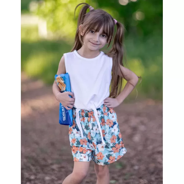 Arshiner Girl's 2 Piece Outfits Tie Knot Tank Top and Paperbag Waist Pocketed Summer Short Sets