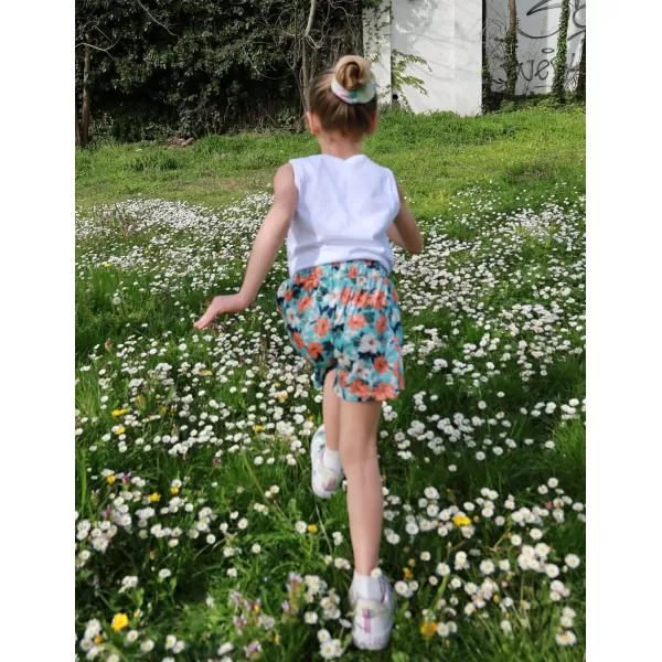 Arshiner Girl's 2 Piece Outfits Tie Knot Tank Top and Paperbag Waist Pocketed Summer Short Sets