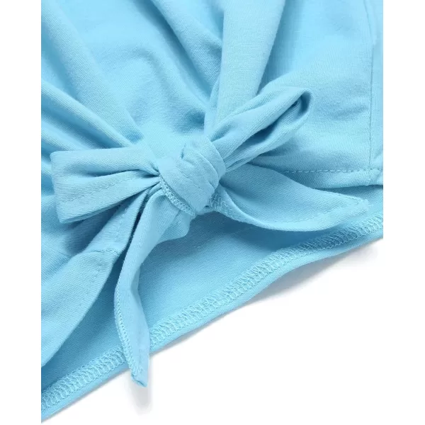 Arshiner Girl's 2 Piece Outfits Tie Knot Tank Top and Paperbag Waist Pocketed Summer Short Sets