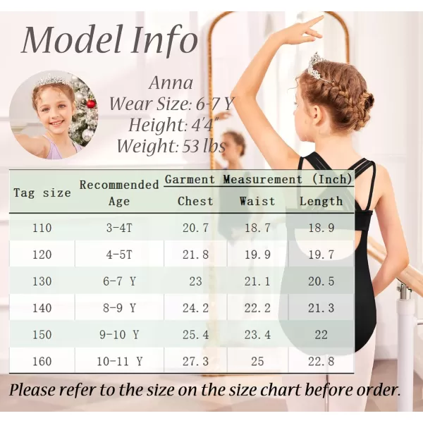Arshiner Girls Ballet Leotards Dance Gymnastic Outfits Crisscross Straps SleevelessTank Dancewear