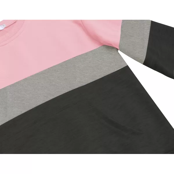 Arshiner Girls Color Block Sweatshirts Tops Kids Crewneck Long Sleeve Lightweight Pullover Hoodies
