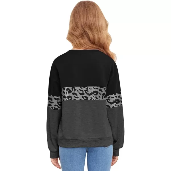 Arshiner Girls Color Block Sweatshirts Tops Kids Crewneck Long Sleeve Lightweight Pullover Hoodies