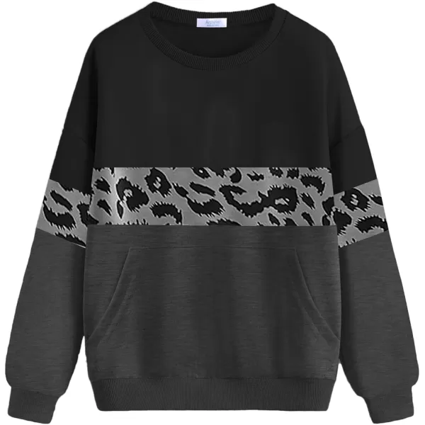 Arshiner Girls Color Block Sweatshirts Tops Kids Crewneck Long Sleeve Lightweight Pullover Hoodies