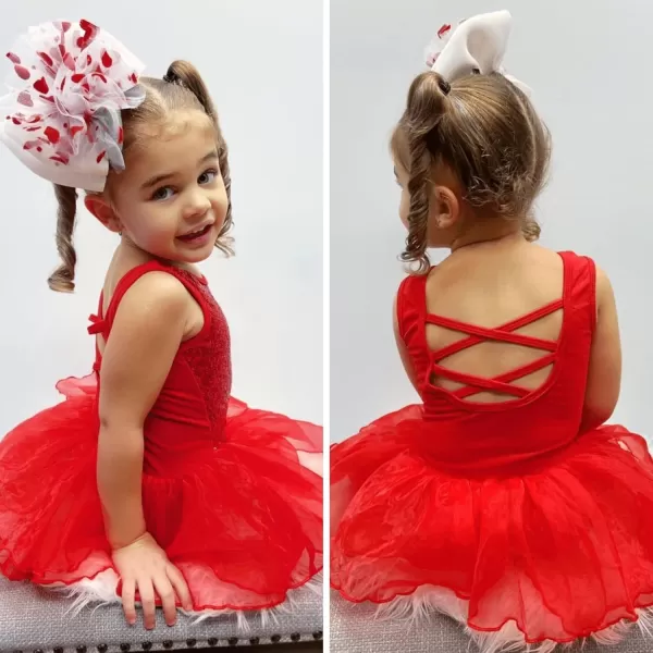 Arshiner Girls Dance Tutu Dress Sparkly Sequin Ballet Leotards Cross Back Ballerina Costumes for Toddler Party