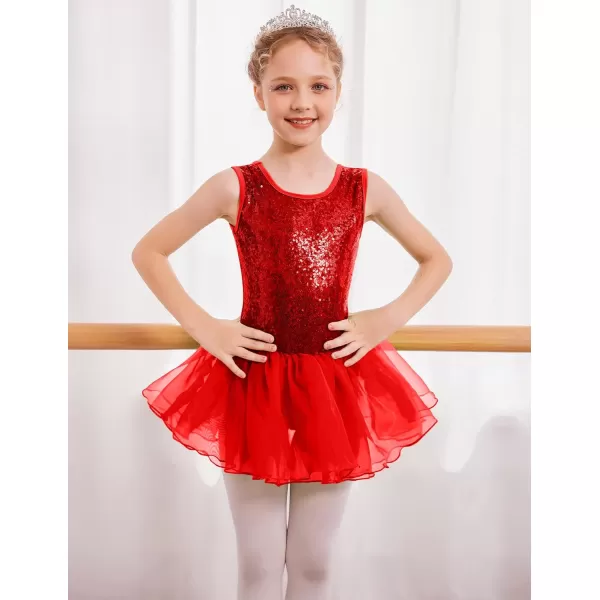 Arshiner Girls Dance Tutu Dress Sparkly Sequin Ballet Leotards Cross Back Ballerina Costumes for Toddler Party