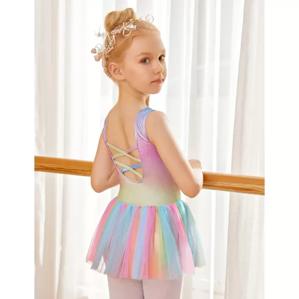 Arshiner Girls Dance Tutu Dress Sparkly Sequin Ballet Leotards Cross Back Ballerina Costumes for Toddler Party