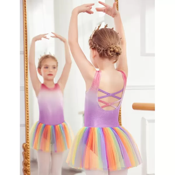 Arshiner Girls Dance Tutu Dress Sparkly Sequin Ballet Leotards Cross Back Ballerina Costumes for Toddler Party