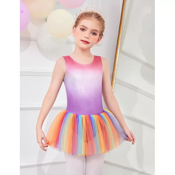 Arshiner Girls Dance Tutu Dress Sparkly Sequin Ballet Leotards Cross Back Ballerina Costumes for Toddler Party