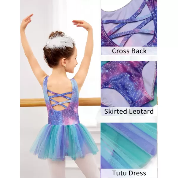 Arshiner Girls Dance Tutu Dress Sparkly Sequin Ballet Leotards Cross Back Ballerina Costumes for Toddler Party