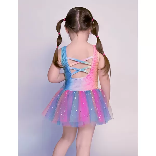 Arshiner Girls Dance Tutu Dress Sparkly Sequin Ballet Leotards Cross Back Ballerina Costumes for Toddler Party