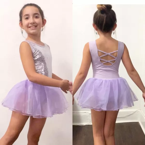 Arshiner Girls Dance Tutu Dress Sparkly Sequin Ballet Leotards Cross Back Ballerina Costumes for Toddler Party